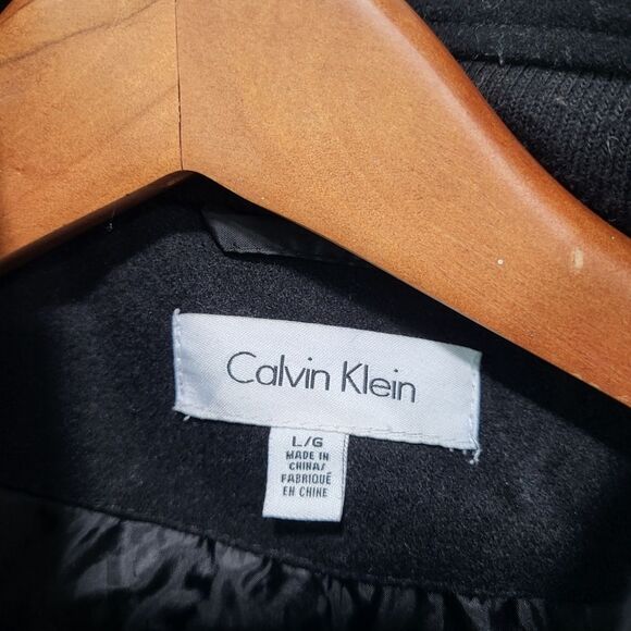 Calvin Klein Wool Blend Utility Style Coat Large - Picture 3 of 7